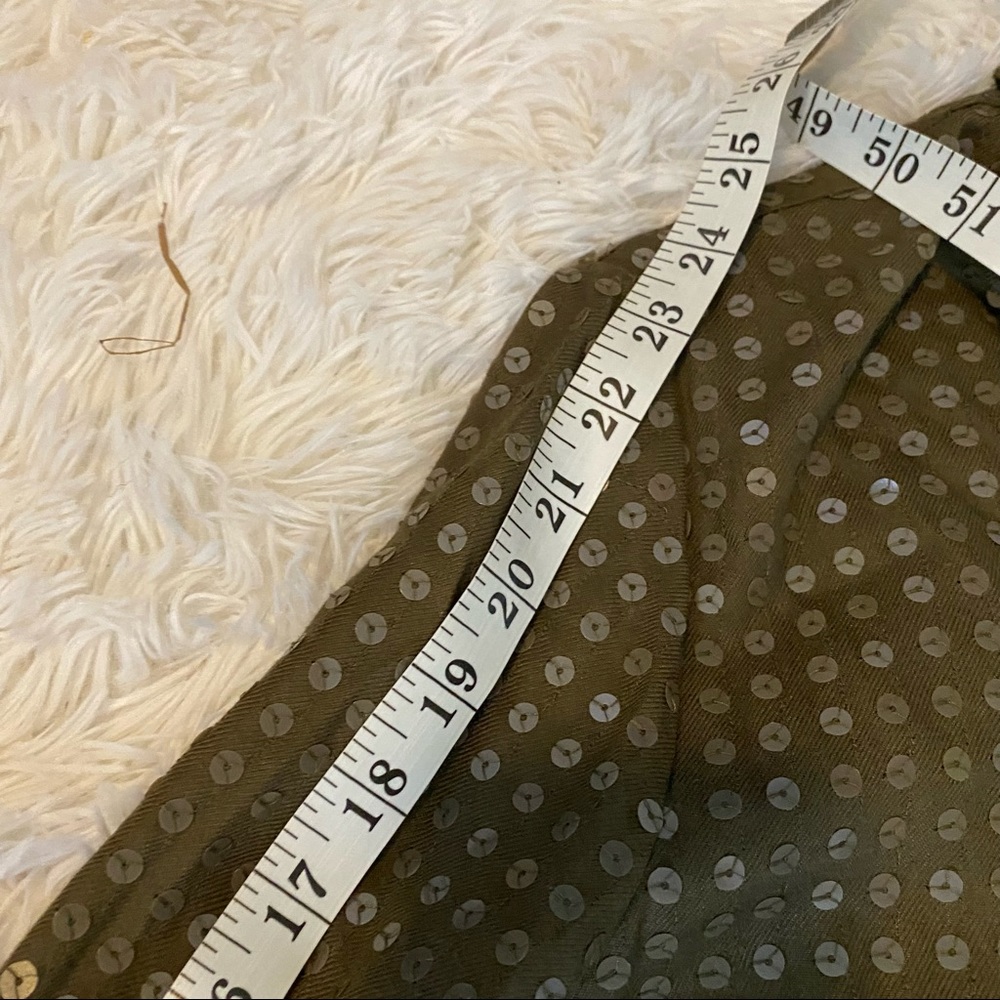 Anthropologie Maeve Green Sequin Button Up C1 - Picture 12 of 14